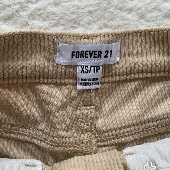 FOREVER 21 beige corduroy high waisted shorts - Picture 3 of 3